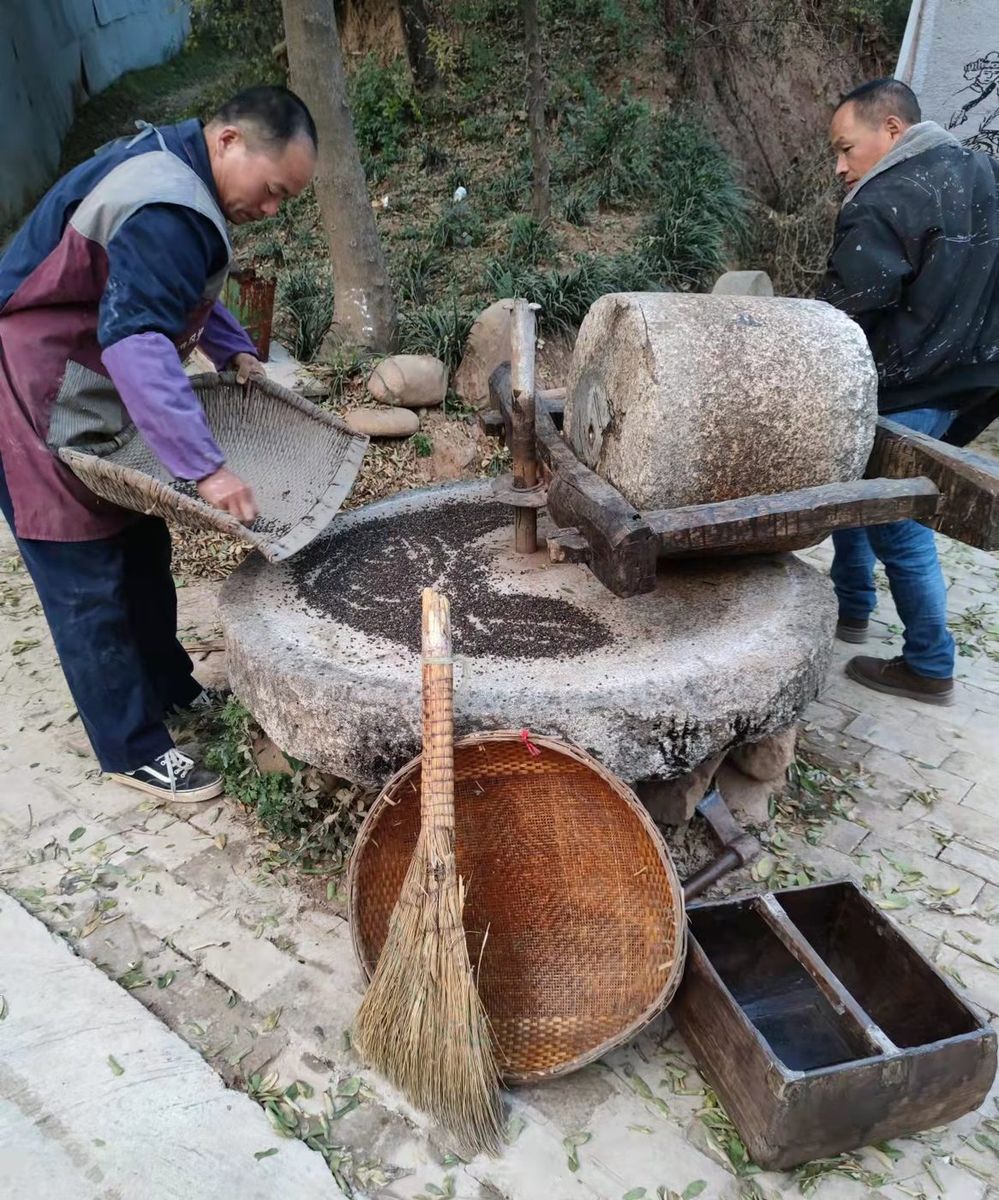 石碾脱皮
